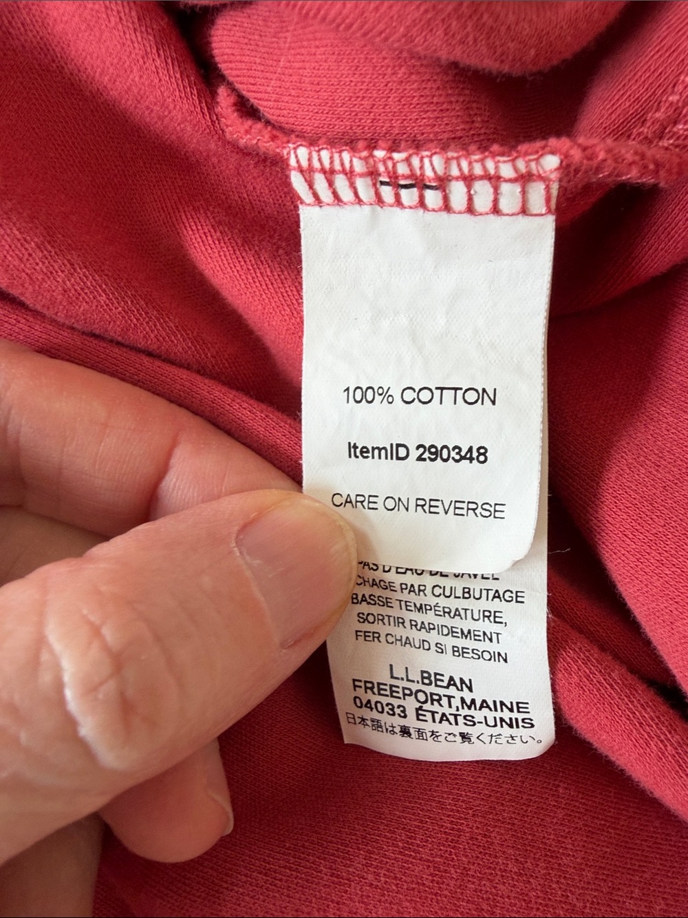 L.L.BEAN top size M orange longsleeve cotton pullover shirt - Picture 4 of 4